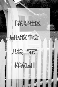 花堤社区居民议事会共绘“花”样家园