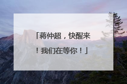 蒋仲超，快醒来！我们在等你！