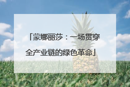 蒙娜丽莎：一场贯穿全产业链的绿色革命