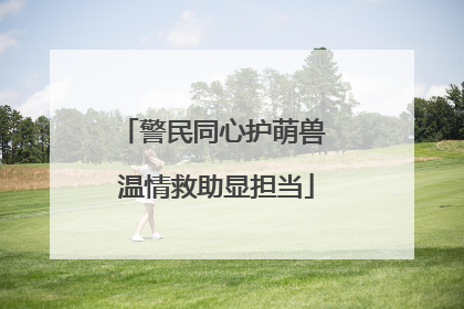 警民同心护萌兽 温情救助显担当