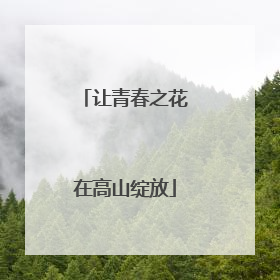 让青春之花在高山绽放
