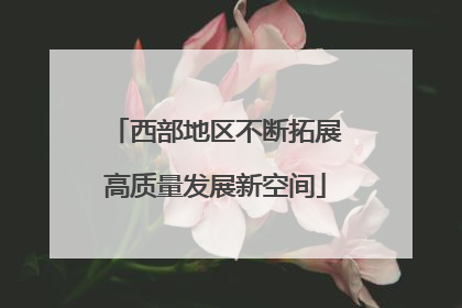 西部地区不断拓展高质量发展新空间