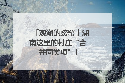 观潮的螃蟹丨湖南这里的村庄“合并同类项”