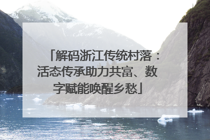 解码浙江传统村落：活态传承助力共富、数字赋能唤醒乡愁