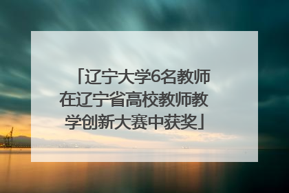 辽宁大学6名教师在辽宁省高校教师教学创新大赛中获奖