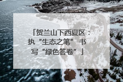 贺兰山下西夏区：执“生态之笔” 书写“绿色答卷”