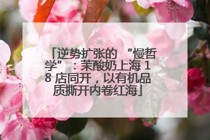 逆势扩张的 “慢哲学”：茉酸奶上海 18 店同开，以有机品质撕开内卷红海