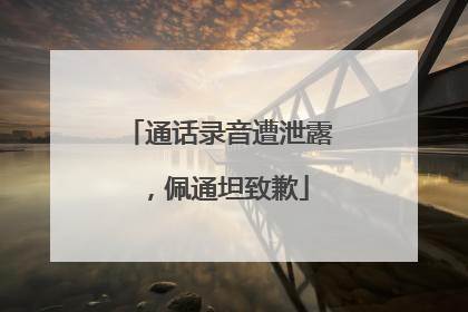 通话录音遭泄露，佩通坦致歉