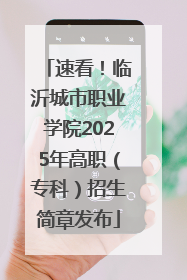 速看！临沂城市职业学院2025年高职（专科）招生简章发布