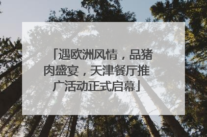 遇欧洲风情，品猪肉盛宴，天津餐厅推广活动正式启幕