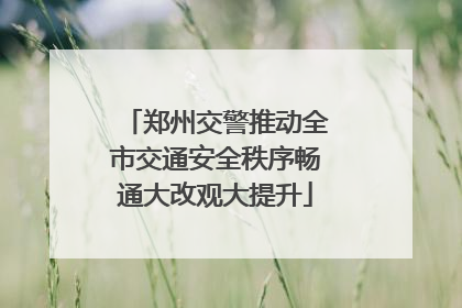 郑州交警推动全市交通安全秩序畅通大改观大提升