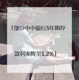 部分中小银行5年期存款利率降至1.2%