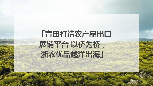 青田打造农产品出口展销平台 以侨为桥，浙农优品越洋出海