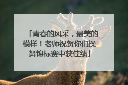 青春的风采，最美的模样！老师祝贺你们操舞锦标赛中获佳绩