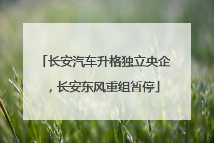 长安汽车升格独立央企，长安东风重组暂停