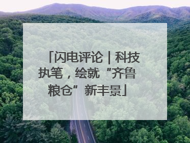 闪电评论｜科技执笔，绘就“齐鲁粮仓”新丰景