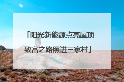 阳光新能源点亮屋顶 致富之路照进三家村