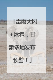 雷雨大风+冰雹，甘肃多地发布预警！