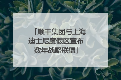 顺丰集团与上海迪士尼度假区宣布数年战略联盟