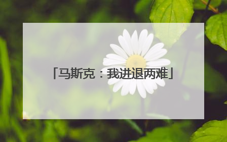 马斯克：我进退两难