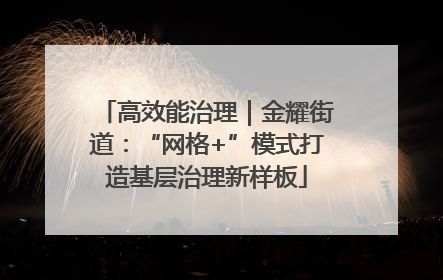 高效能治理｜金耀街道：“网格+”模式打造基层治理新样板