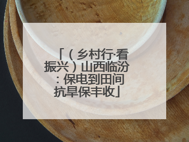 （乡村行·看振兴）山西临汾：保电到田间 抗旱保丰收