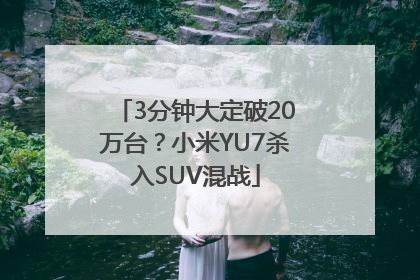 3分钟大定破20万台？小米YU7杀入SUV混战