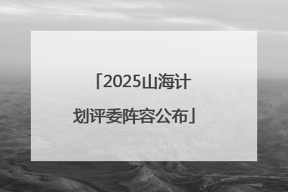 2025山海计划评委阵容公布