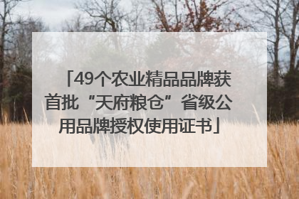 49个农业精品品牌获首批“天府粮仓”省级公用品牌授权使用证书