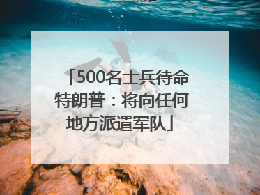 500名士兵待命 特朗普：将向任何地方派遣军队
