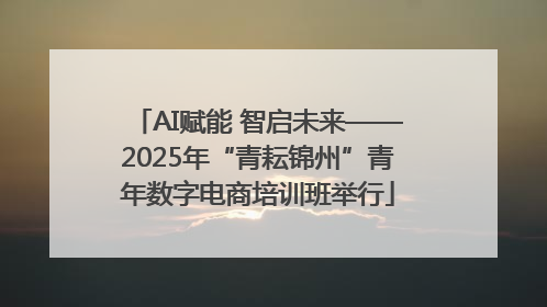 AI赋能 智启未来——2025年“青耘锦州”青年数字电商培训班举行