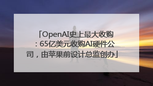 OpenAI史上最大收购：65亿美元收购AI硬件公司，由苹果前设计总监创办