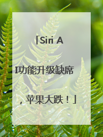 Siri AI功能升级缺席，苹果大跌！